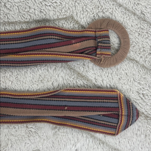 Vintage Wide Woven Belt Horizontal Striped main image 7